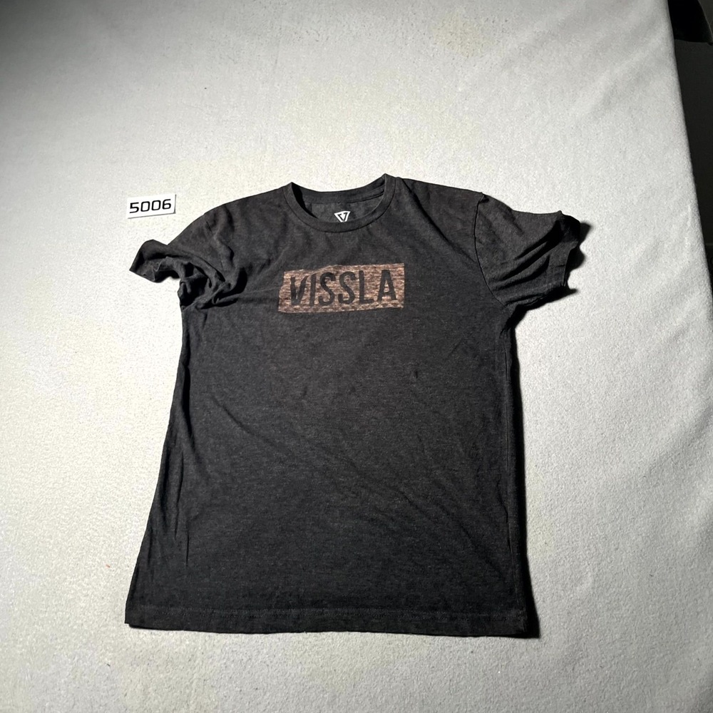 Vissla T Shirt Mens L Black Cotton Spell Out Logo Casual Crew Neck Outdoor